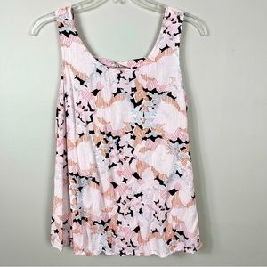 Olive + Oak Printed Open Back Flowy Tank Top